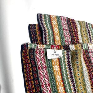 ASPEN Fair Aisle Knit Throw Blanket Multicolors